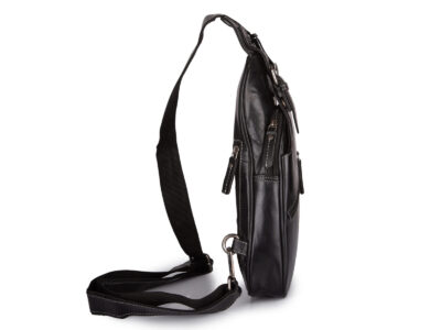 Elegancki skórzany plecak damski na jedno ramię w kolorze czarnym - obrazek 3