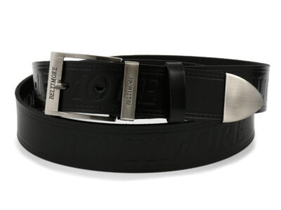 Pasek męski skórzany do spodni typu jeans czarny z klasyczną klamrą Beltimore 125 cm - obrazek 2