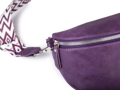 Fioletowa saszetka damska nerka na ramię z miękkiej skóry ekologicznej Jennifer Jones - obrazek 5