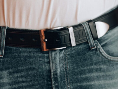 Pasek męski skórzany do spodni typu jeans czarny z klasyczną klamrą Beltimore 125 cm - obrazek 7