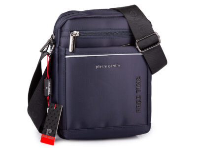 Granatowa torba męska na ramię Pierre Cardin - średnia  i wygodna na co dzień