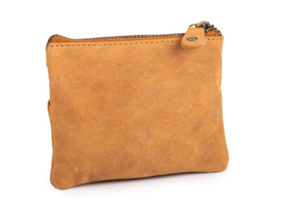 Etui na klucze skórzane w stylu vintage piaskowy beż - obrazek 5