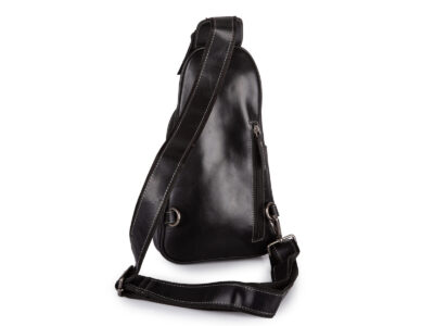 Elegancki skórzany plecak damski na jedno ramię w kolorze czarnym - obrazek 4