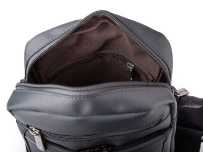 Szara torba męska na ramię Pierre Cardin - średnia  i wygodna na co dzień - obrazek 9