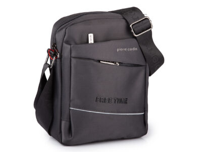 Popielata torba męska na ramię Pierre Cardin listonoszka miejska