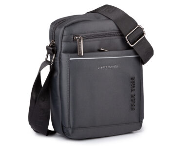 Szara torba męska na ramię Pierre Cardin - średnia  i wygodna na co dzień