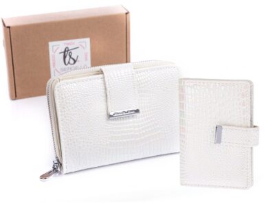 Zestaw prezentowy Wizytownik perłowy + Portfel damski perłowy - obrazek 1