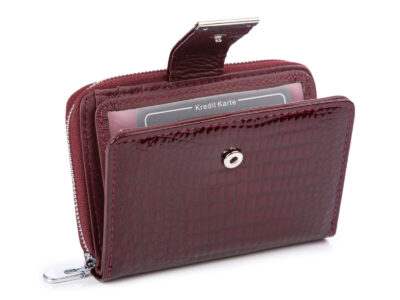 Zestaw prezentowy wizytownik burgund + Portfel damski burgund - obrazek 3
