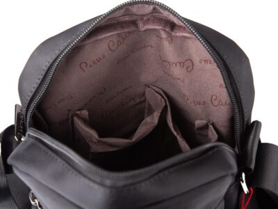 Czarna torba męska na ramię Pierre Cardin listonoszka miejska - obrazek 7