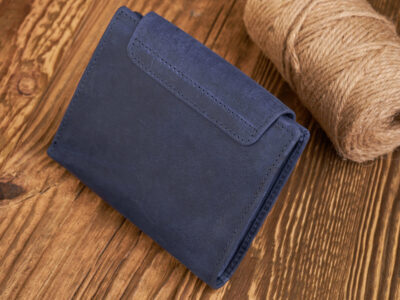 Portfel damski średni ze skóry naturalnej vintage RFID granatowy Paolo Peruzzi - obrazek 3