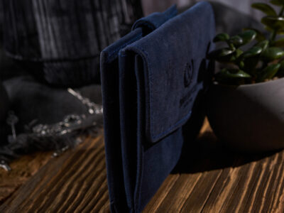 Średniej wielkości granatowy portfel damski z surowej skóry naturalnej w stylu vintage Paolo Peruzzi - obrazek 8