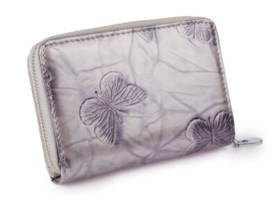 Zestaw prezentowy Etui na klucze srebrne motylki + Portfel damski srebrny motylki - obrazek 2