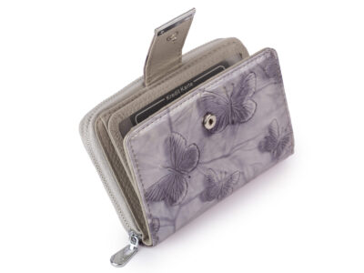 Zestaw prezentowy Etui na klucze srebrne motylki + Portfel damski srebrny motylki - obrazek 3