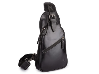 Elegancki skórzany plecak damski na jedno ramię w kolorze czarnym