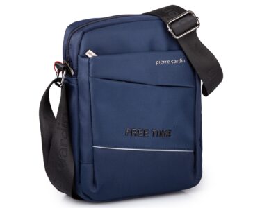 Niebieska torba męska na ramię Pierre Cardin listonoszka miejska