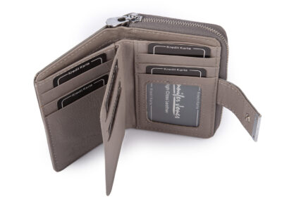 Zestaw prezentowy Etui na klucze szare + Portfel damski szary - obrazek 6