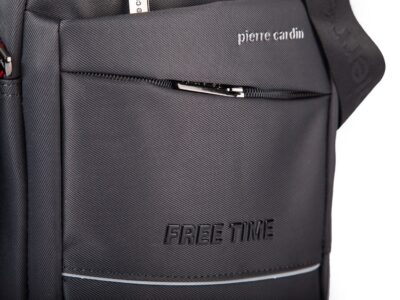 Popielata torba męska na ramię Pierre Cardin listonoszka miejska - obrazek 3