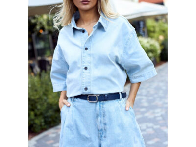 Elegancki, granatowy pasek damski skórzany do spodni polskiej marki Beltimore 120 cm - obrazek 9