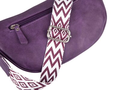 Fioletowa saszetka damska nerka na ramię z miękkiej skóry ekologicznej Jennifer Jones - obrazek 4