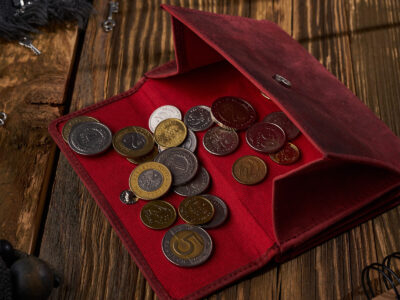 Czerwony średniej wielkości skórzany portfel damski w stylu vintage Paolo Peruzzi - obrazek 5