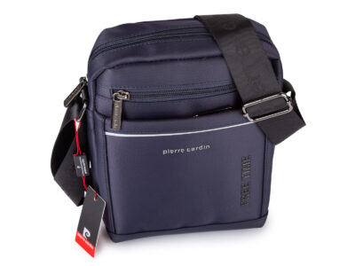 Granatowa torba męska na ramię Pierre Cardin - średnia  i wygodna na co dzień - obrazek 5