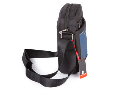 Czarno-niebieska torba męska na ramię Pierre Cardin - średnia i wygodna na co dzień - obrazek 4