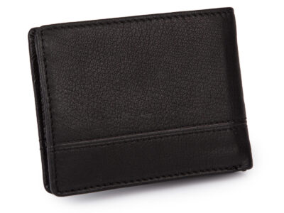 Zgrabny, czarny portfel męski z miękkiej skóry naturalnej J Jones RFID - obrazek 2