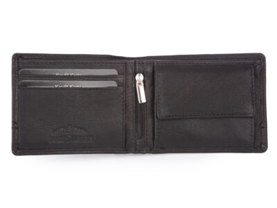 Zgrabny, czarny portfel męski z miękkiej skóry naturalnej J Jones RFID - obrazek 3