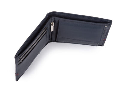 Zgrabny, granatowy portfel męski z miękkiej skóry naturalnej J Jones RFID - obrazek 4