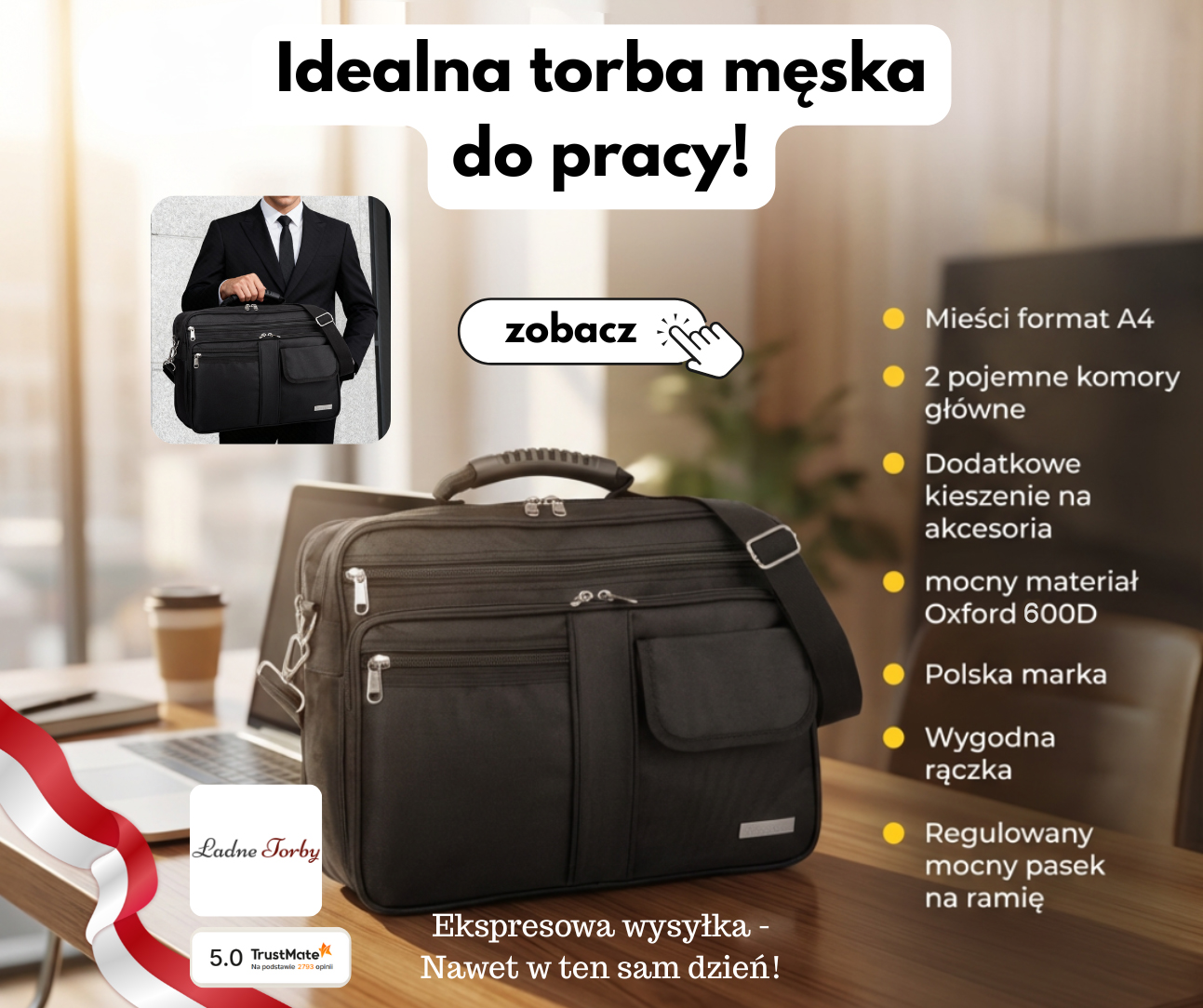 Idealna torba męska do pracy