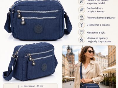 Granatowa lekka torebka damska Bag Street - obrazek 9