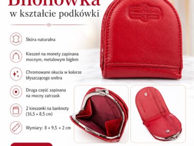 Portfel damski skórzany zapinany na bigiel Jennifer Jones - bilonówka - obrazek 6