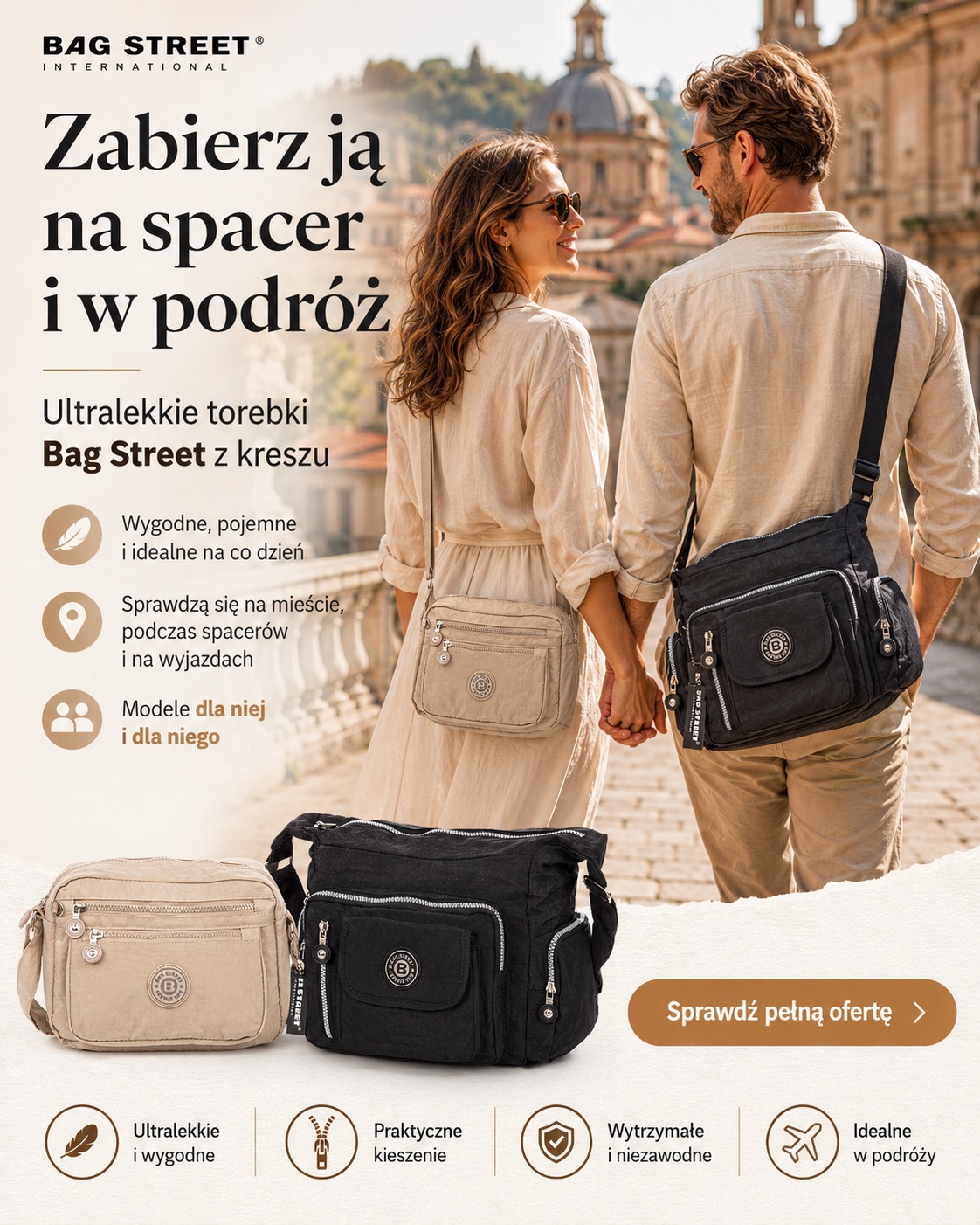 Bag Street lekkie torby z kreszu na lato i wiosnę