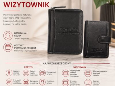 Zestaw prezentowy Wizytownik czarny + Portfel męski czarny - obrazek 13