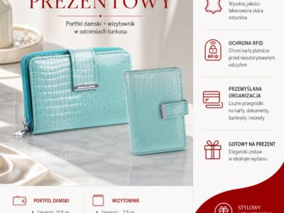 Zestaw prezentowy Wizytownik turkusowy + Portfel damski turkusowy - obrazek 13
