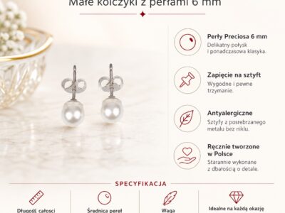 Kolczyki Eterna White Small - obrazek 3