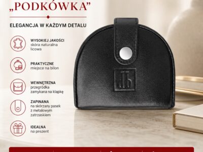 Skórzany, czarny portfel typu bilonówka 'podkówka' Paolo Peruzzi - obrazek 8