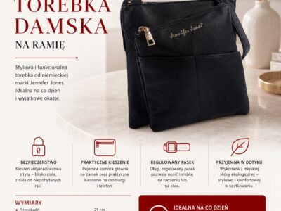 Torebka damska na ramię mała czarna Jennifer Jones - obrazek 9