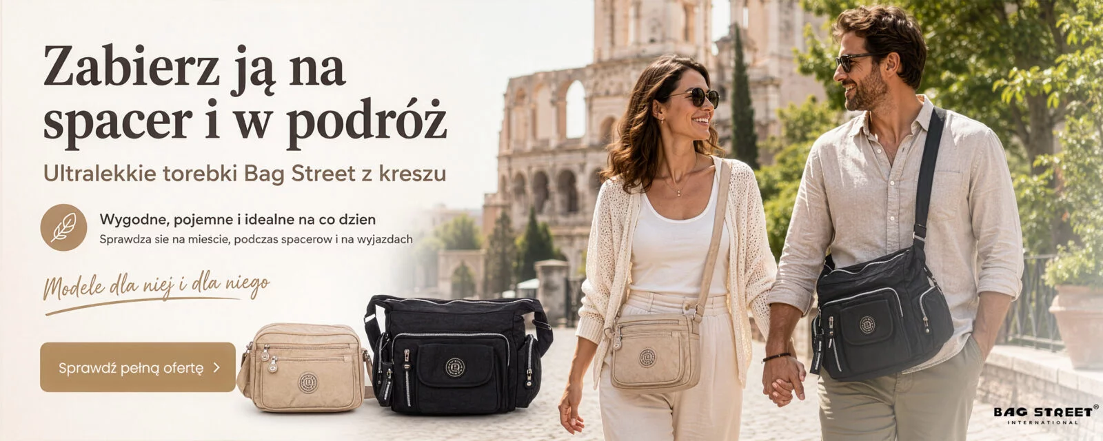 Lekkie torby Bag Street z kreszu